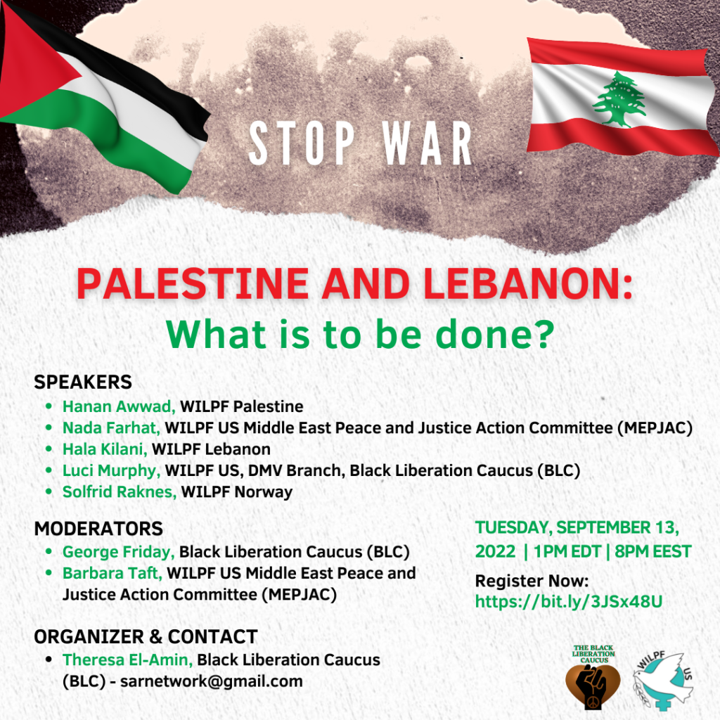 Webinar Invitation: Palestine and Lebanon - What is to be done?